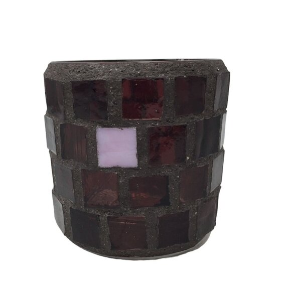 Mosaic Glass Tealight Candle Holder - 3 Inches tall - Picture 1 of 13